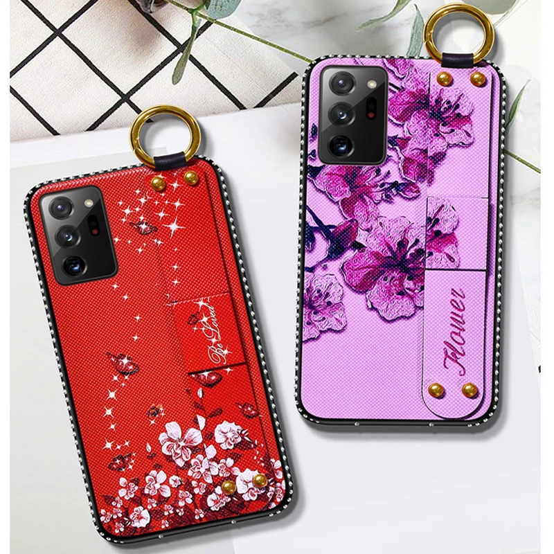 Ремешок на запястье Чехол для Samsung Галактики S21 S20 S10 S9 S8 S7 edge Plus Ultra Примечание 20 10 9 8