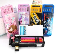 transformation multi function pencil case cartoon creative large capacity pencil case double sided stationery box
