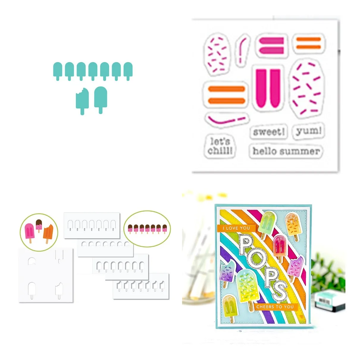 

SUMMER POPSICLE Cutting Dies Stamps Stencil Scrapbook Diary Decoration Stencil Embossing Template DIY Greeting Card Handmade