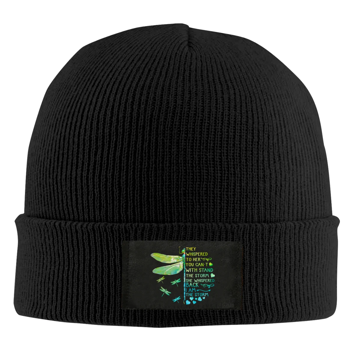 

Dragonfly They Whispered To Her Beanie Hats For Men Women With Designs Winter Slouchy Knit Skull Cap