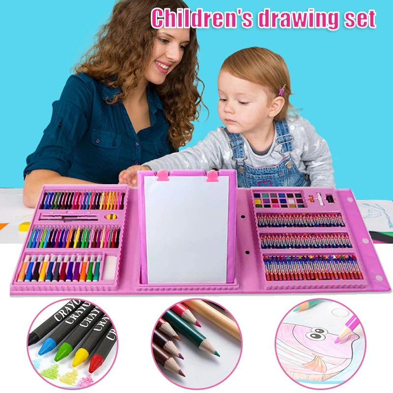 

208PCS Children Art Painting Set with Drawing Board Doodle Supplies Kids Educational Toys Painting Drawing Kit Birthday Gift