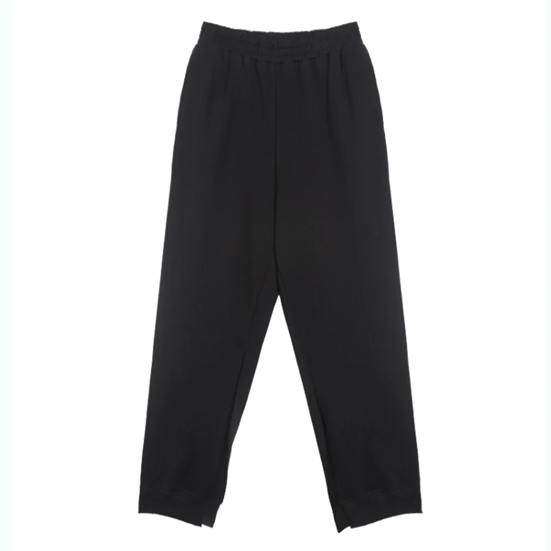 

Elastic Waist High White Brief Long Wide Leg Trousers New Loose Fit Pants Women Fashion Tide Spring Autumn 2021 1DD0901