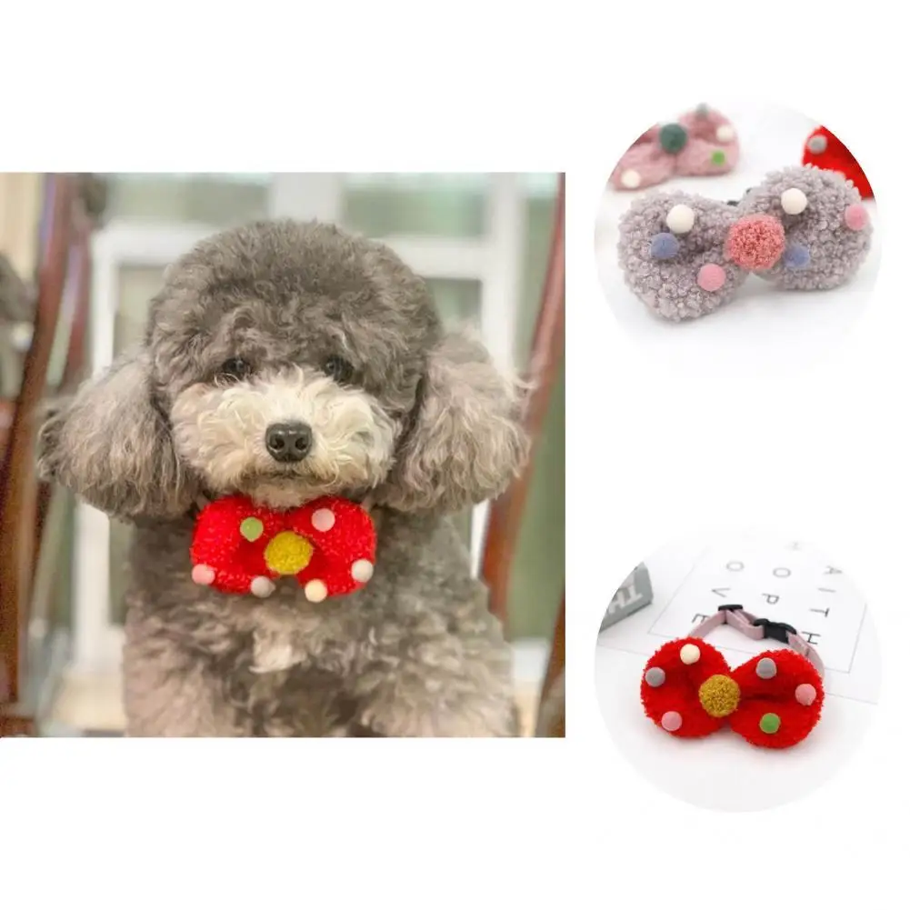 

Fine Craftsmanship Nice-looking Pet Dogs Kitten Bow Collar Adjustable Pet Necklace Adorable for Party