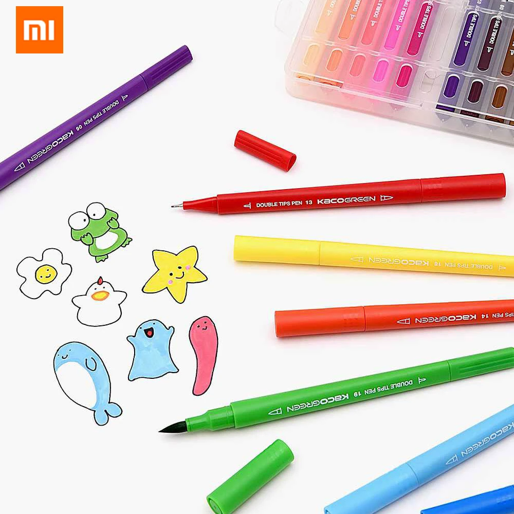 Xiaomi KACO ARTIST 36 цветов двойной наконечник фломастеры живопись граффити художественные Маркеры Набор для рисования нетоксичный безопасный подарок для детей