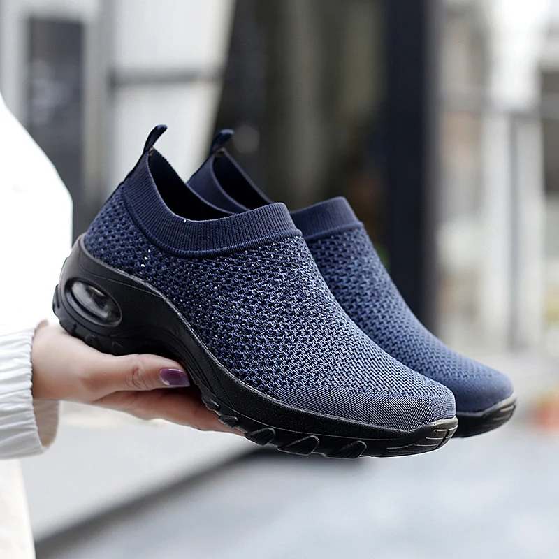 2021 New Sneakers Women Tennis Shoes Mesh Breathable Slip on Flat Anti-Slip Woman Outdoor Trainers Female Zapatos De Mujer