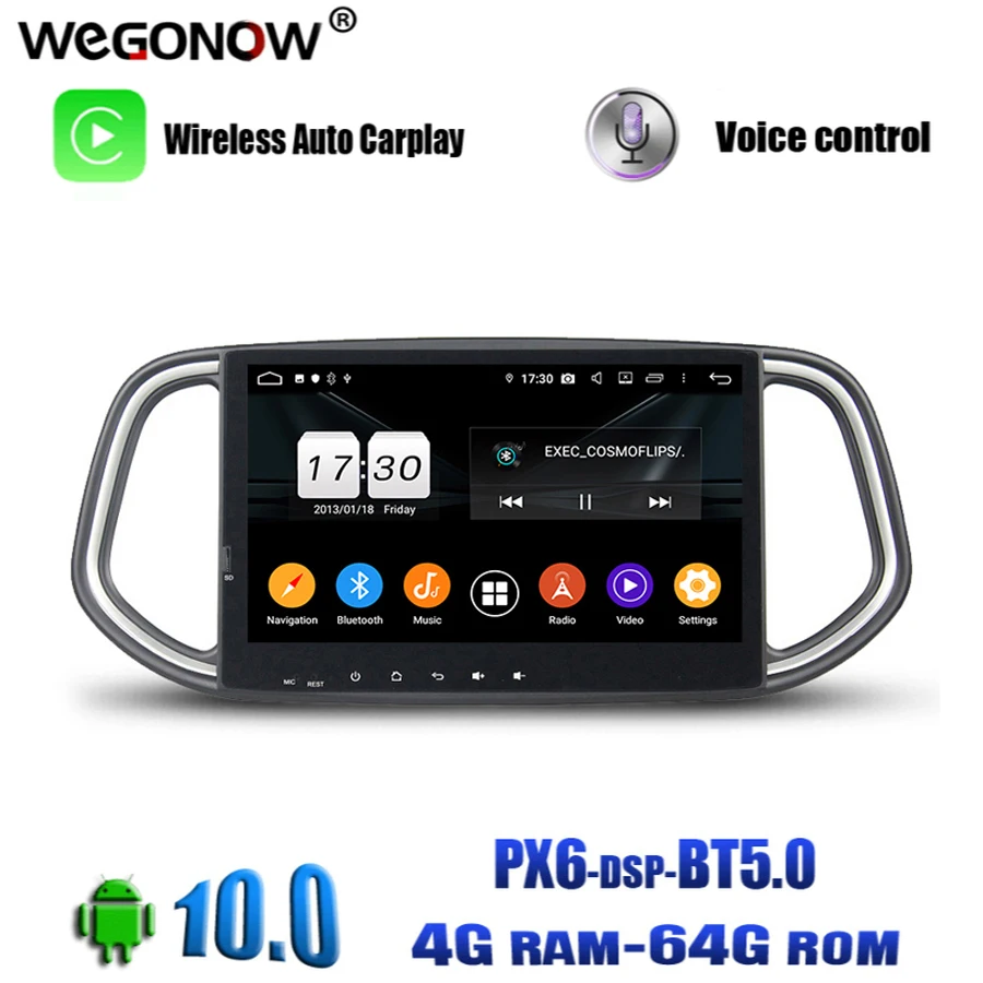 PX6 DSP Carplay IPS Android 10 0 для kia KX3 2014 2017 4 Гб ОЗУ 64 ПЗУ 8 ядер BT 5 Wifi GPS карта Автомобильный DVD