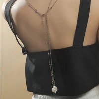 ins crystal backdrop sexy long back chain body accessories for women creative metal body chain necklace backless wedding jewelry