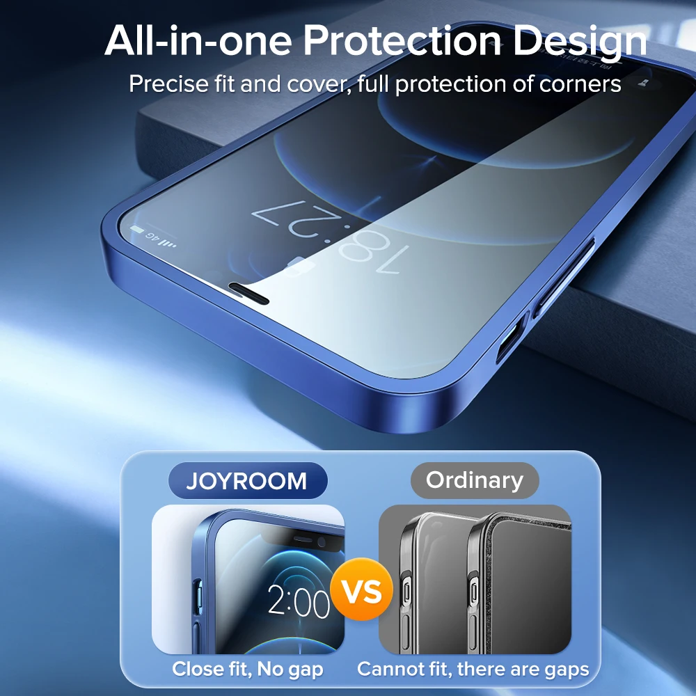 joyroom 360 full cover phone case for iphone 12 pro max anti fall tempered glass shockproof phone cover for iphone 12 pro case free global shipping