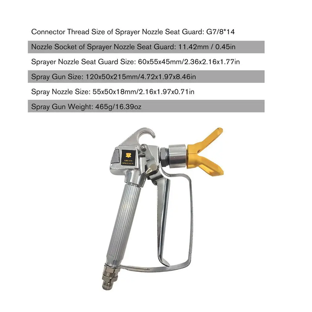 

Detachable Adjustable Electric Spray Gun Handheld Latex Paint Spray Gun Airless Paint Spray Gun Airbrush Spray Tip Nozzle Guard