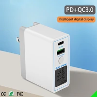 charger digital display fast charging head pd45w and qc3 0 dual portfor iphone samsung huawei and xiaomi fast charging