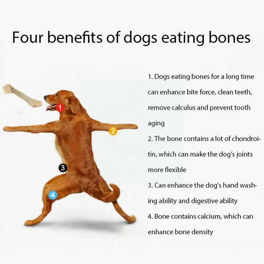 

Dogs Bone Pet Dog Toy Supplies Chews Toys Leather Cowhide Bone Molar Teeth Clean Stick Food Treats for Puppy Accessories I9M2