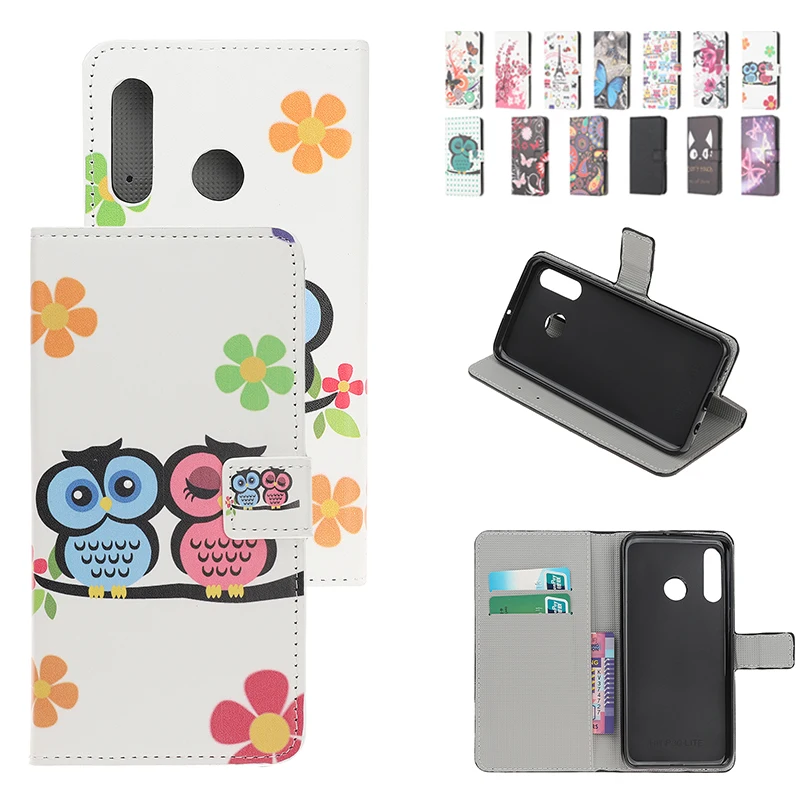 

Painted Cartoon Wallet Card Slot Phone Case For Huawei P40 P30 P20 P10 P9 P8 Lite P Smart Z S Plus Pro 4G 5G Cute Magnetic Cases
