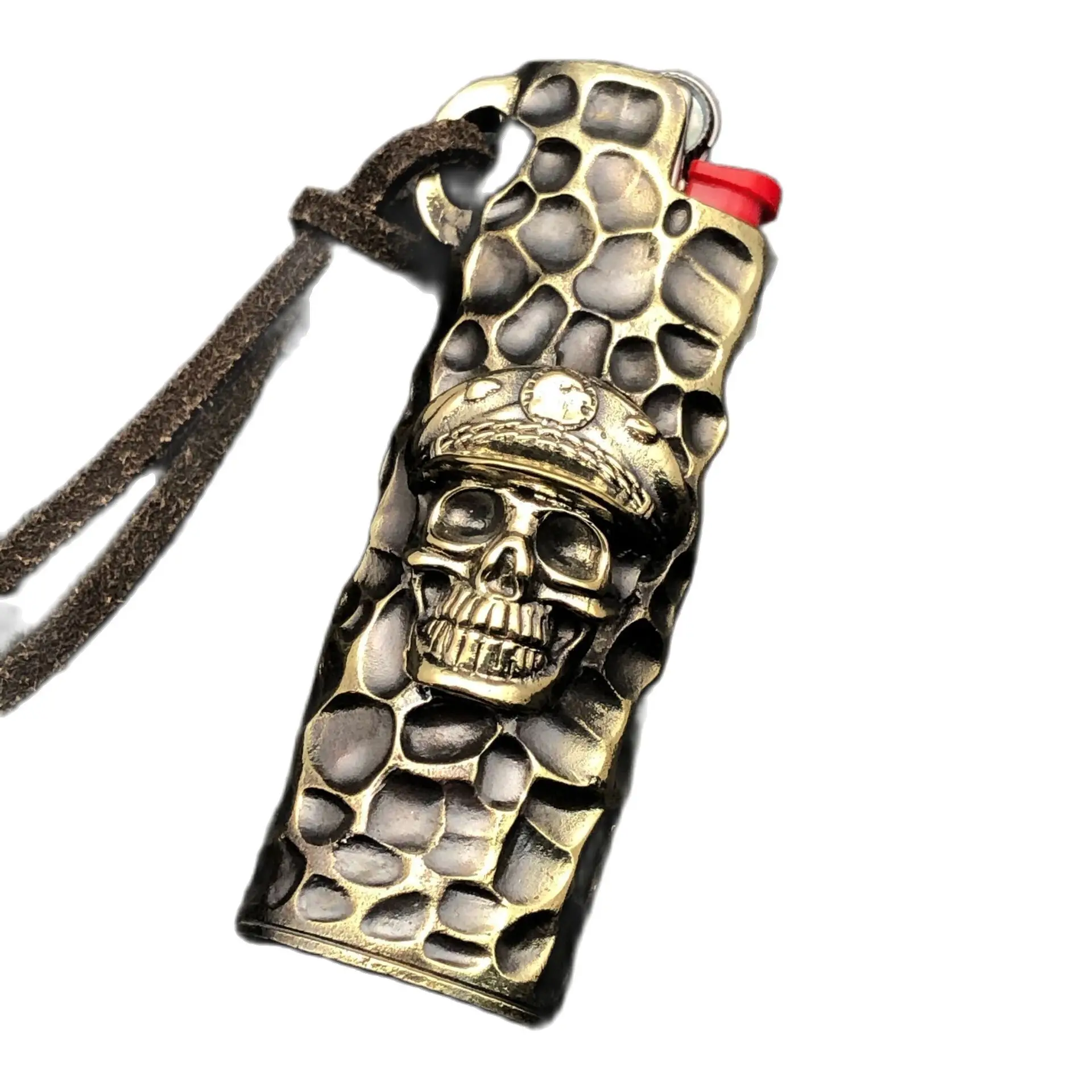 

Exquisite Beast Skull Brass Manual Lighter Protective Cover For Disposable Lighter Bic J3 Brass Lighter Case Men'S Playthings