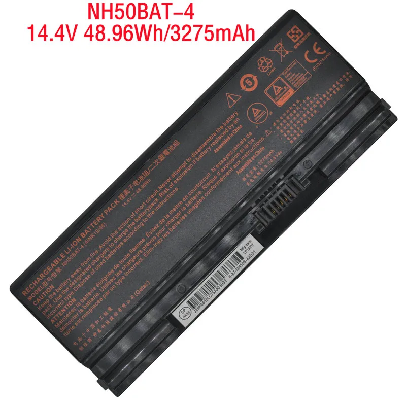 

14.4V 48.96Wh Genuine NH50BAT-4 Laptop Battery for Clevo NH58RCQ 6-87-NH50S-41C00 NH58RCQ NH50ED Li-ion Rechargeable Battery
