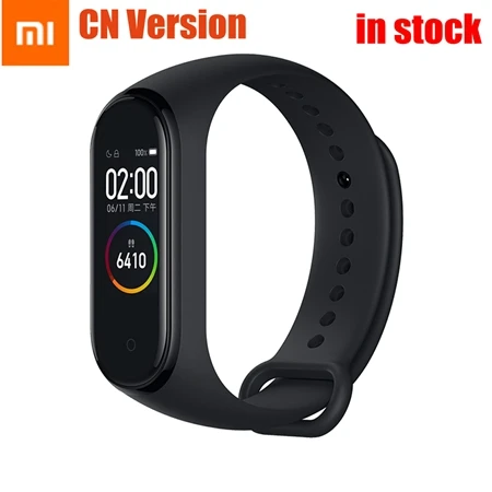 CN Version Xiaomi mi Band 4 умный Браслет глобальная версия AMOLED сенсорный экран 5ATM плавание mi ng водонепроницаемый спортивный браслет пульсометр - Цвет: CN Version