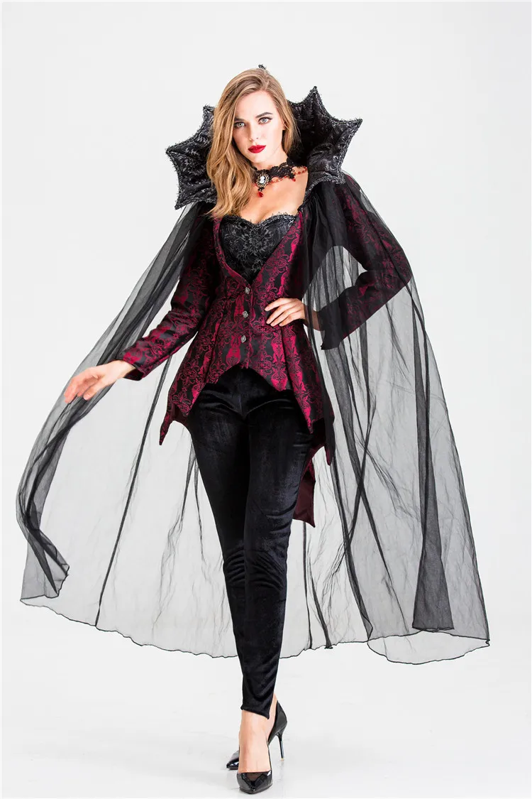 Женский костюм вампира для взрослых карнавальный грима Жнеца Хелла на Хэллоуин