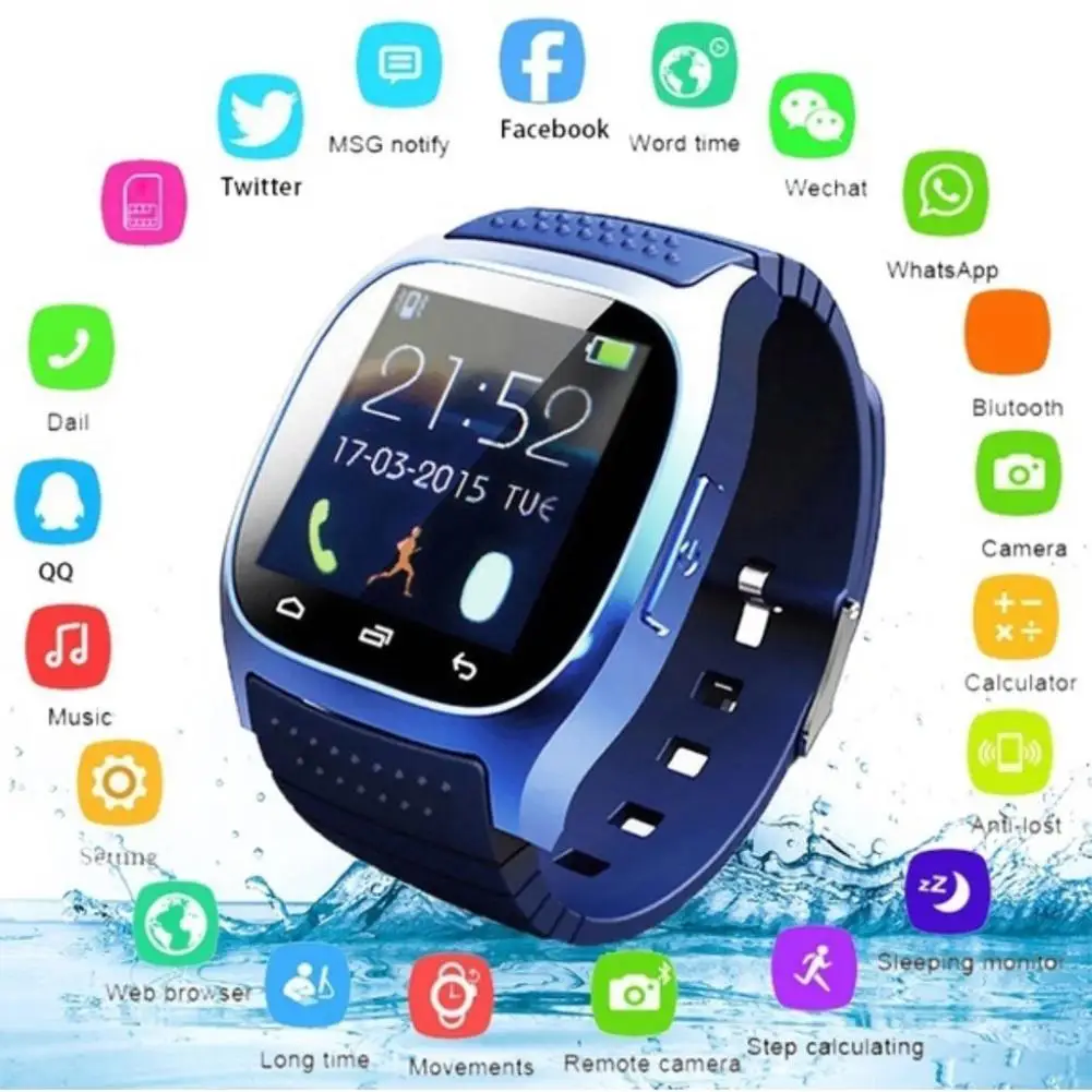 M26 водонепроницаемые Смарт-часы Bluetooth M26 Смарт-часы Ежедневный Водонепроницаемый светодиодный дисплей для телефона Android синхронизирующийся Шагомер Смарт-часы