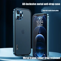 explosive metal magnetic suction is suitable for iphone 12 mobile phone case transparent iphone12 all inclusive 12promax case