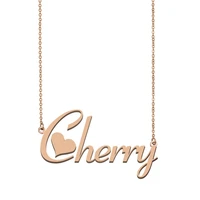 cherry name necklace custom nameplate necklace for women girls best friends birthday wedding christmas mother days gift