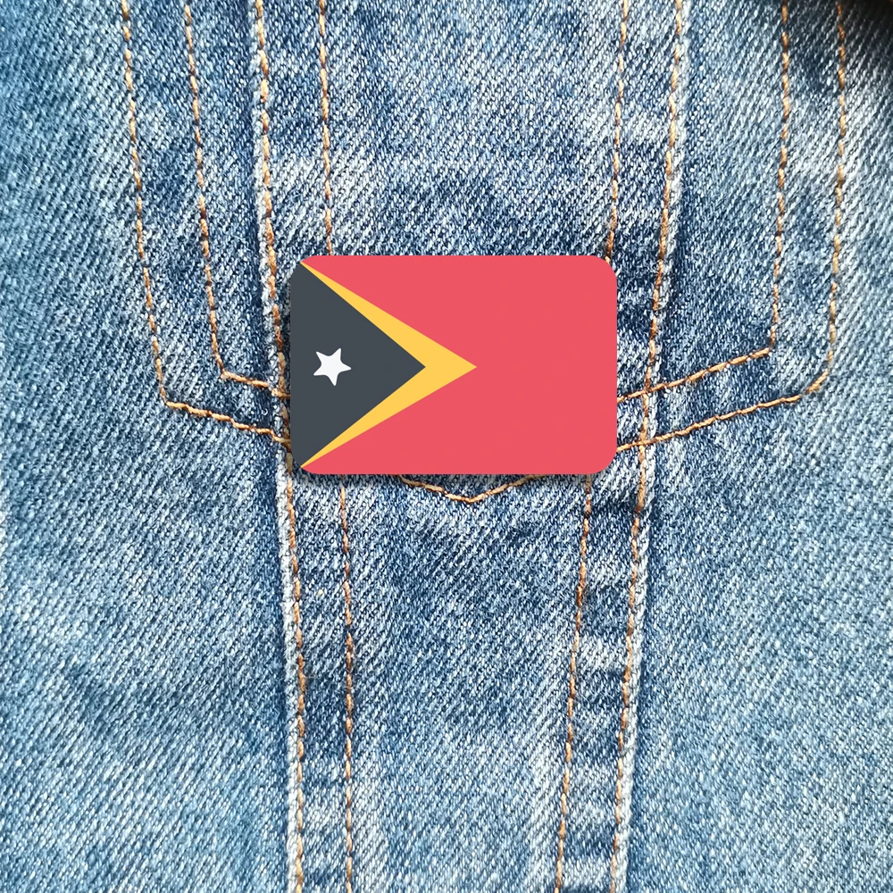 

10Pcs/lot Timor-Leste Flag Brooch Pride Flag Pin Badge Acrylic Patriotic Ornaments Coat Bag Hat Shirt Accessories Scarf Buckle