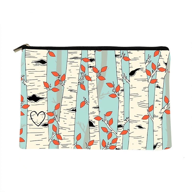 

Women In the Birch Trees Printed Make up bag Fashion Women Cosmetics Organizer Bag for Travel Colorful Storage Bag for Lady Bag