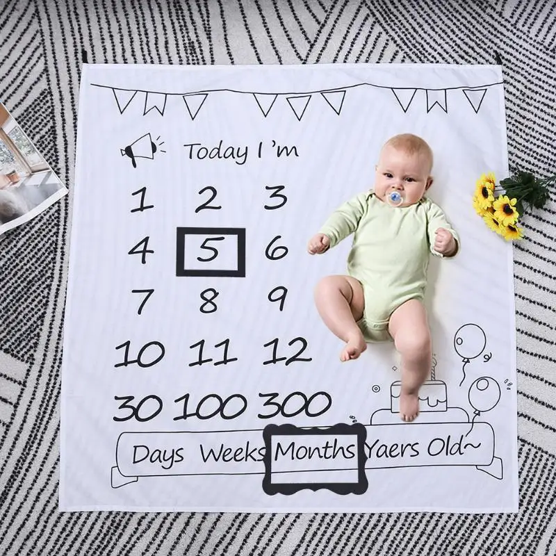 Marco de foto de tela para beb&eacute;, accesorios de fondo de fotograf&iacute;a conmemorativa para reci&eacute;n nacido, 24,5x14,5 cm, 2 piezas-0