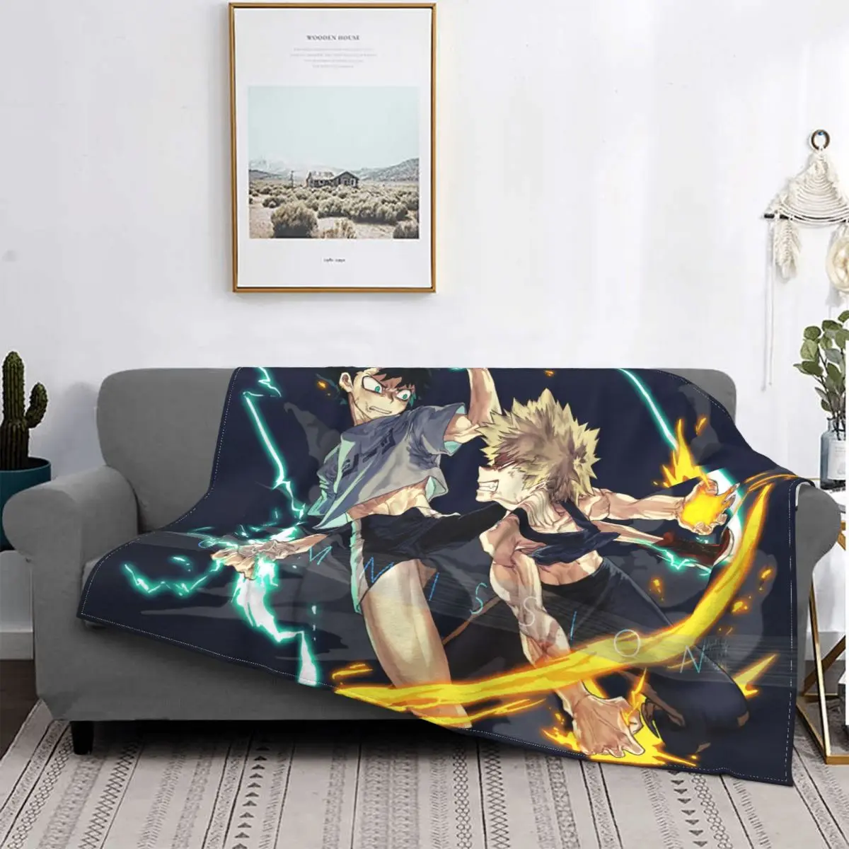 

My Hero Academia-mantas de terciopelo multifunción, decoración de Anime japonés, manta ultrasuave para el hogar, colcha para sof