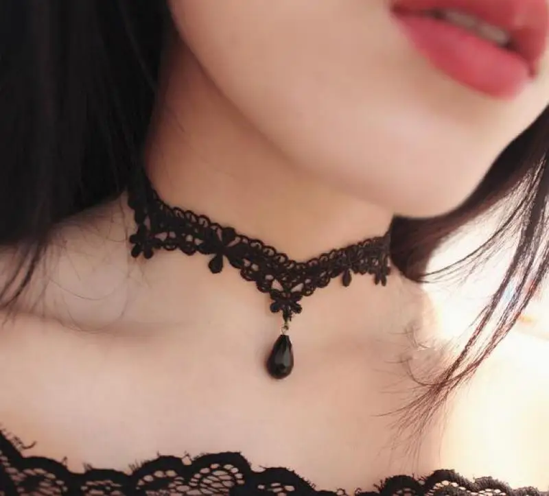 Новинка модное готическое колье ожерелье белое черное элегантный стиль