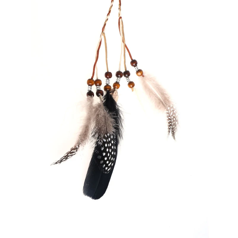 

Boho Indian Feather Headband Headdress Hair Rope Headwear Tribal Hippie Party 32CF