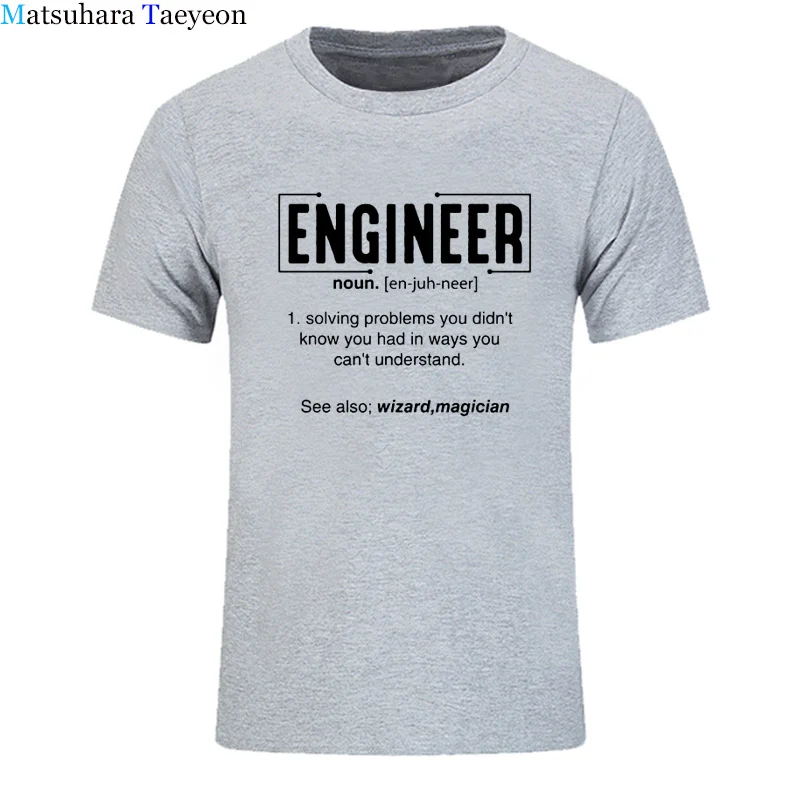

Men T Shirt Engineer Dad Definition Noun Funny T Shirts Summer Cotton Harajuku Short Sleeve Streetwear Black T-shirt Clothes