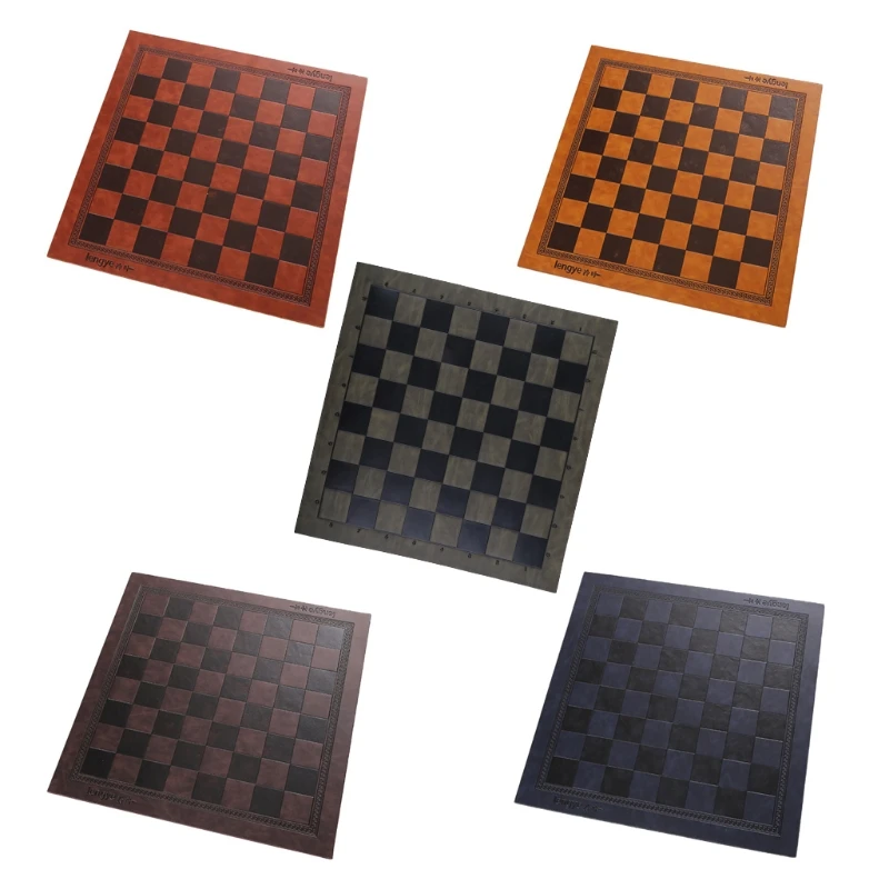 

H58D тисненый дизайн, кожаный Международный коврик для шахматных настольных игр, шашки, универсальная шахматная доска, подарок на день рожден...