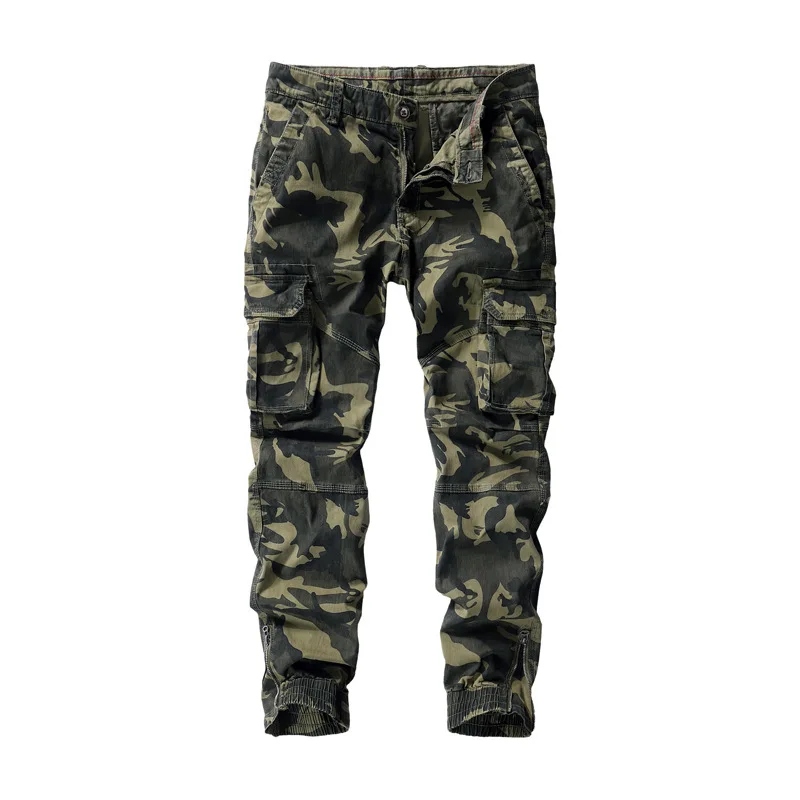 

Winter Men's Camouflage Overalls Large Size Washed Cotton Trousers Men's Sports Multi-pocket Casual Pants Cargo Pants Men Pants