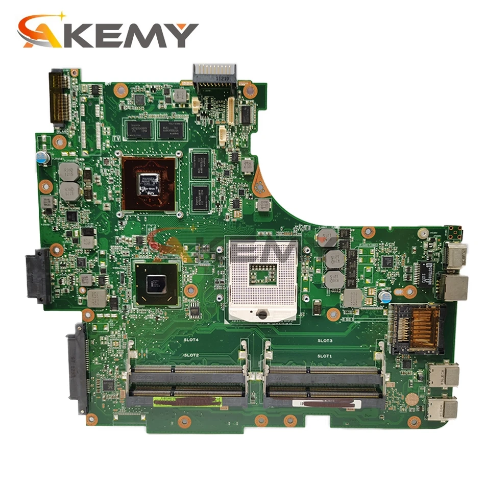akemy n53sv laptop motherboard for asus n53sv n53sn n53sm original mainboard gt540m support i7 cpu 4xslot free global shipping