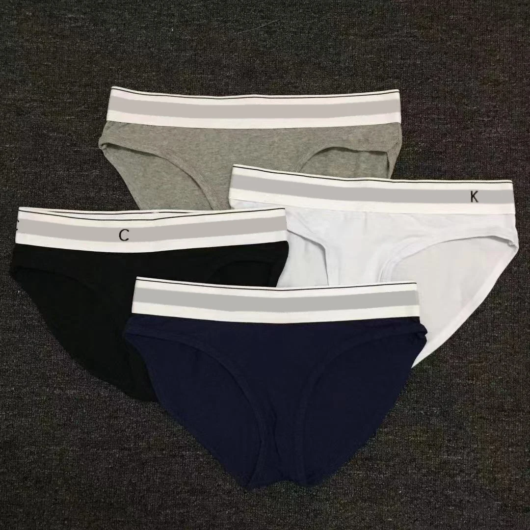 

With Original Brand C-K-AAA + Women Underwear 100% Cotton Underwear Ladies G-string Sexy Klein Underwear 4 color/box
