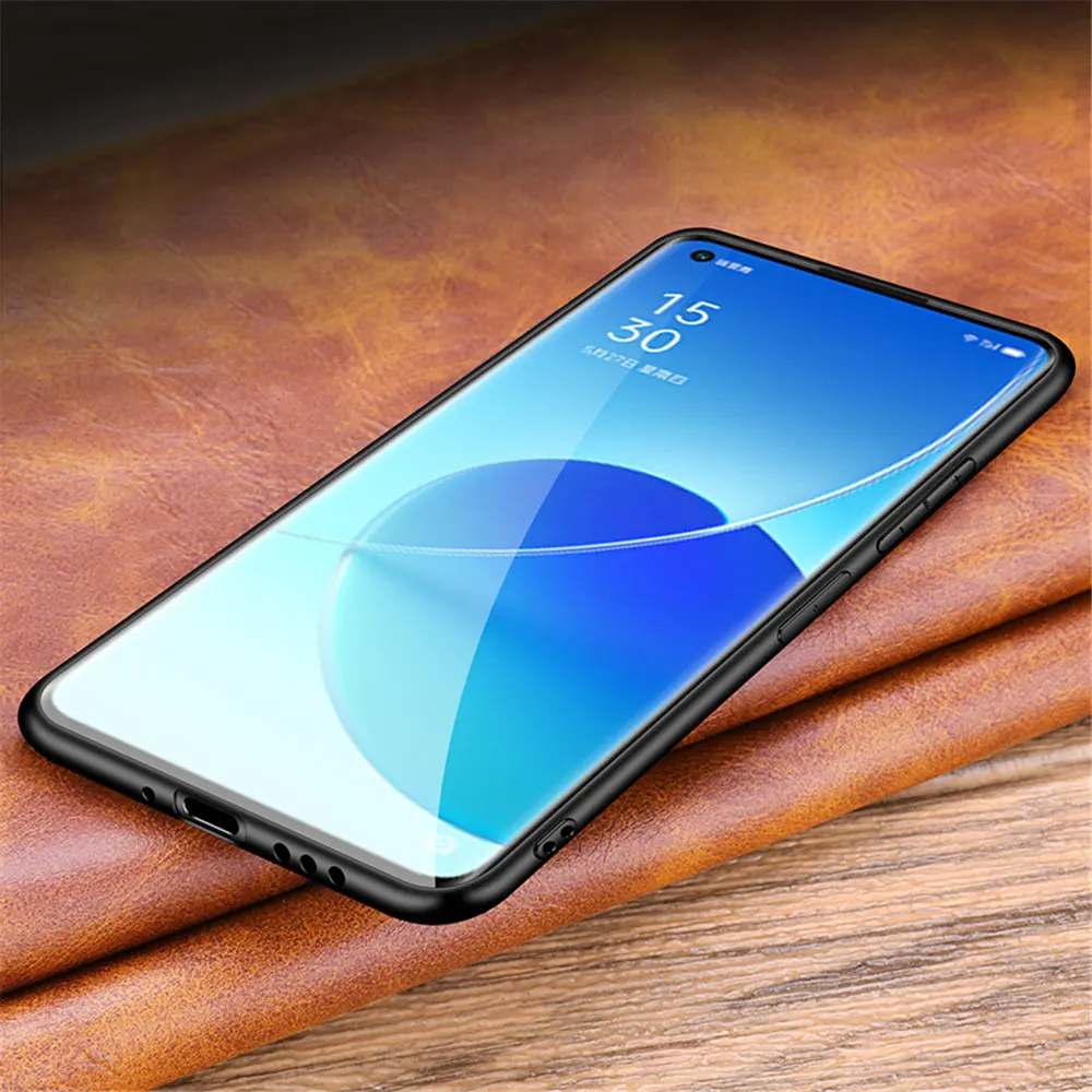 Роскошный чехол из натуральной кожи личи для телефона OPPO Reno 6/Reno 6 Pro/Reno Pro Plus