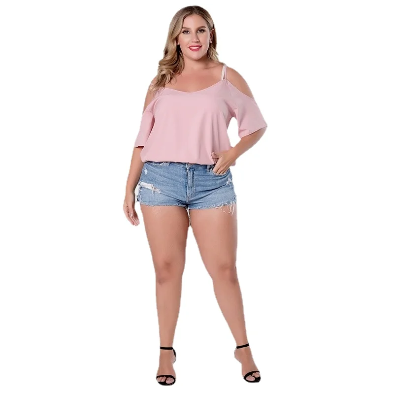

Blouse with Open Shoulders Tank Sexy Top Woman Big Size T-shirts Women Short Sleeve Basic Tops Women Summer Blouse Women Casual