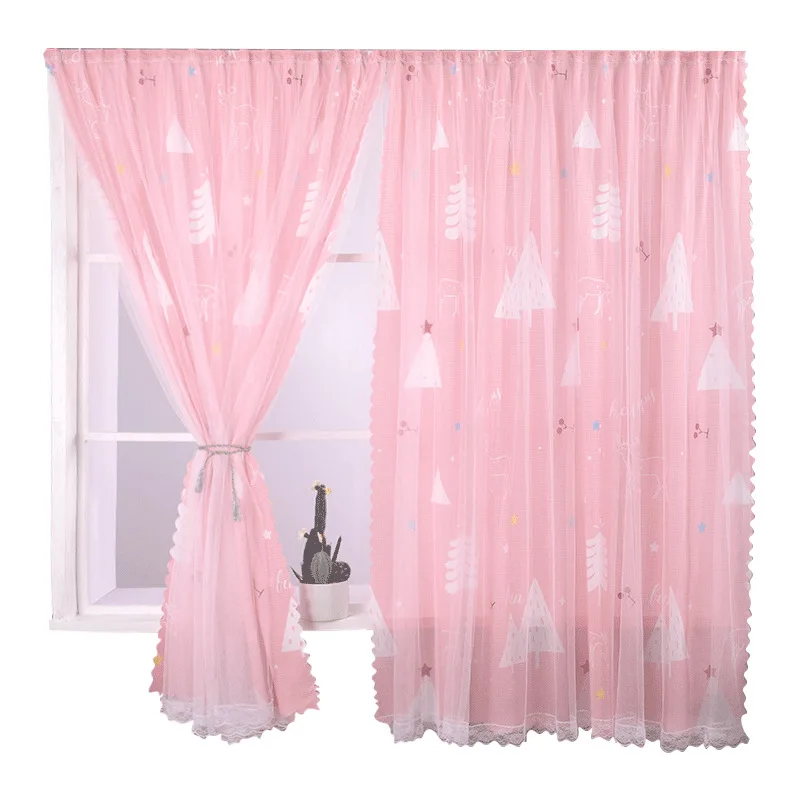 

Velcro Blackout Curtains Punch Free Blind Drapes Thicken Printed Living Room Bedroom Window Treatment Nordic Style Home Decor