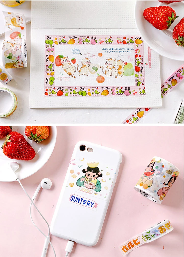 SIXONE 24 стиль Kawaii японский закуска декоративная лента мультфильм васи лента DIY скрапбук лента школа изысканные канцелярские подарки