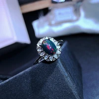 new natural opal ring 925 silver womens ring simple small fashionable and cute