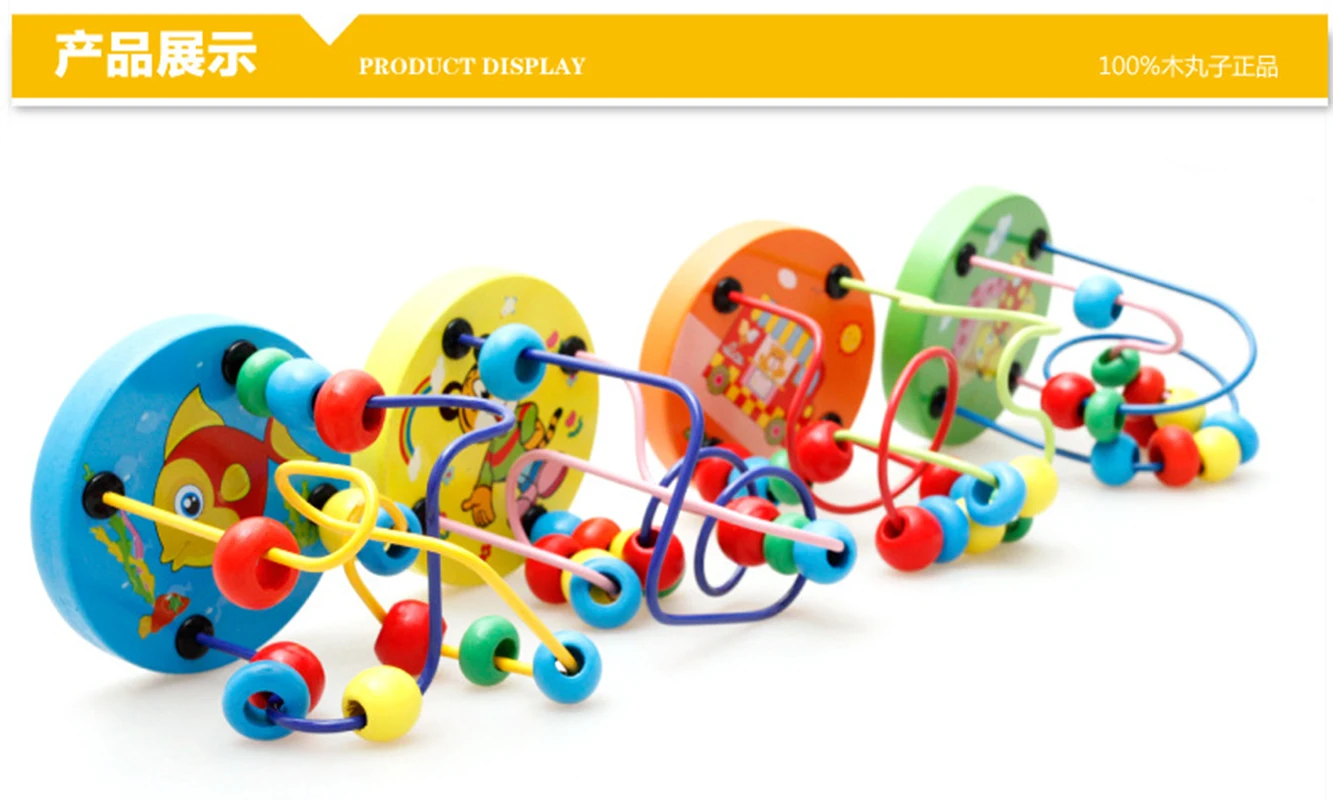 Монтессори Каталка детская Деревянный лабиринт на колесиках бизиборд для детей