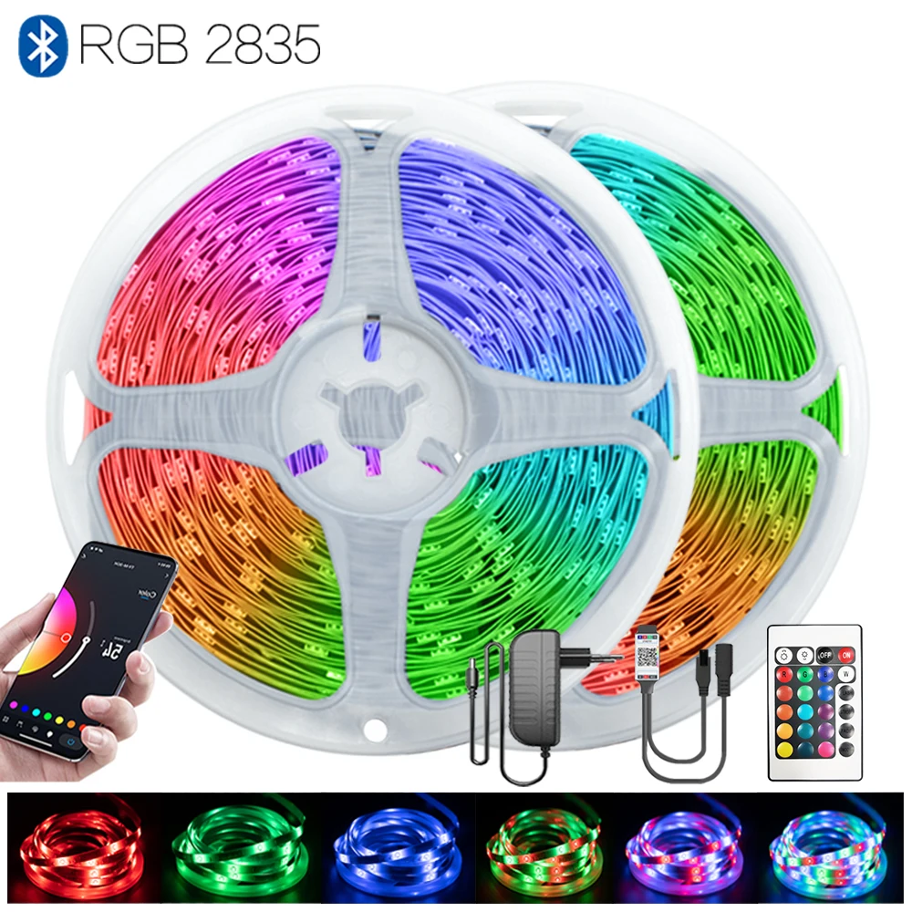

Bedroom Kitchen Holiday Party 65.6 ft (20M) DIY mode discoloration Lamp Bluetooth Smart RGB 2835 12V Waterproof Flexible Iuces