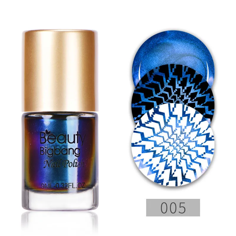 BeautyBigBang 9 мл 5 цветов хамелеон лак для стемпинга лак для дизайна ногтей Прочный ноготь лак Перманентный