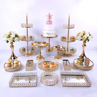 16pcs Cake Stand Set Wrought Iron Exquisite Cupcake Rack Base Dessert Wedding Party Table Candy Bar Table Decor