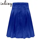 Мужская атласная короткая юбка с молнией сзади