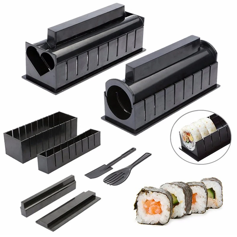

11pc DIY Sushis Maker Sushis Kitchen Tool Making Machine Roller Rice Mold Sushis Vegetable Meats Rolling Kitchen Gadgets MJJ88