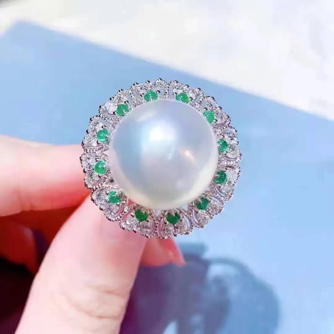 Женское кольцо с белым жемчугом Эдисона 11-12 мм