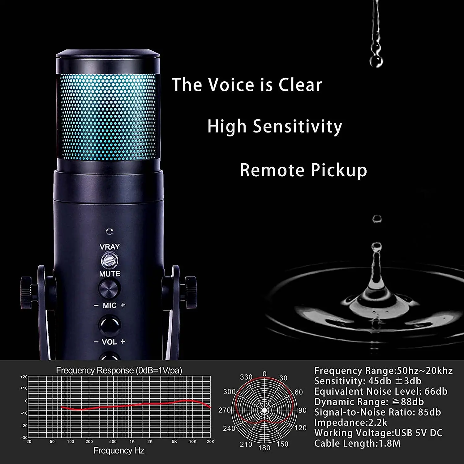 rgb microphone professional condenser microphones for iphone android pc computer laptop phone recording singing gaming streaming free global shipping