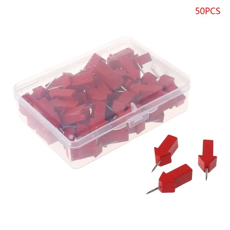 50pcs 25/50 шт. стрела маркеры на карте деревянные защелки фото шпильки пробковая доска булавки для чертежных кнопок PXPA - Цвет: 50pcs