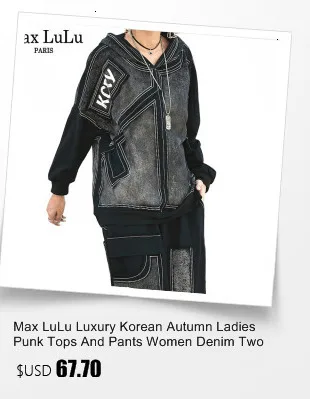 Max LuLu весенние модные корейские женские панковские комплекты из двух предметов, женские камуфляжные Топы с капюшоном и штаны, Повседневные Вечерние наряды