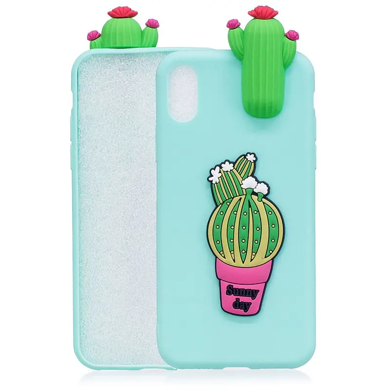 3 Для Coque iPhone X iPhone 5 5S se чехол 3D панда кактус силиконовый чехол для Funda iPhone 6 6S 7 8 Plus XR XS Max чехол etui - Цвет: 3